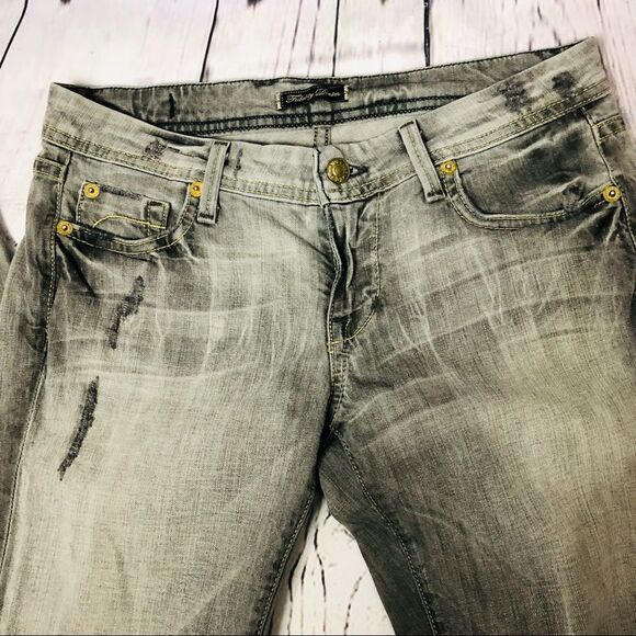 Fidelity Denim Grey Distressed Vintage Grey Skinny Jeans Scoop 26 - Picture 4 of 11
